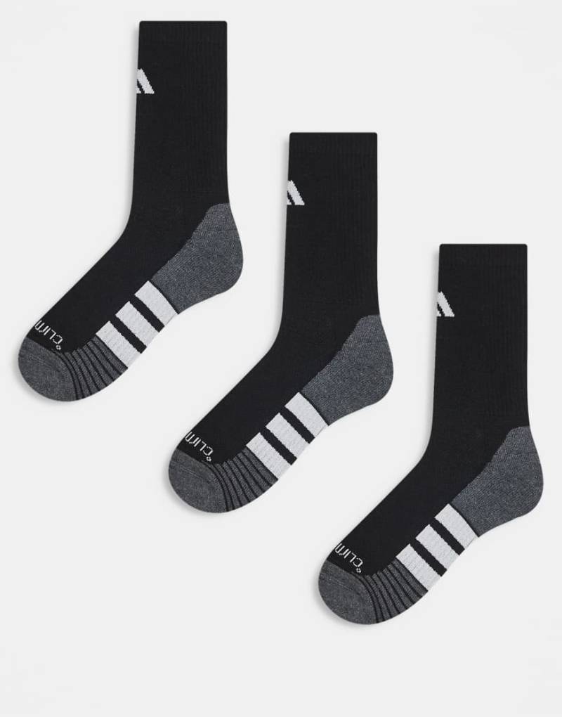 adidas Running - 3er-Pack Crew-Socken in Schwarz und Weiß von adidas performance