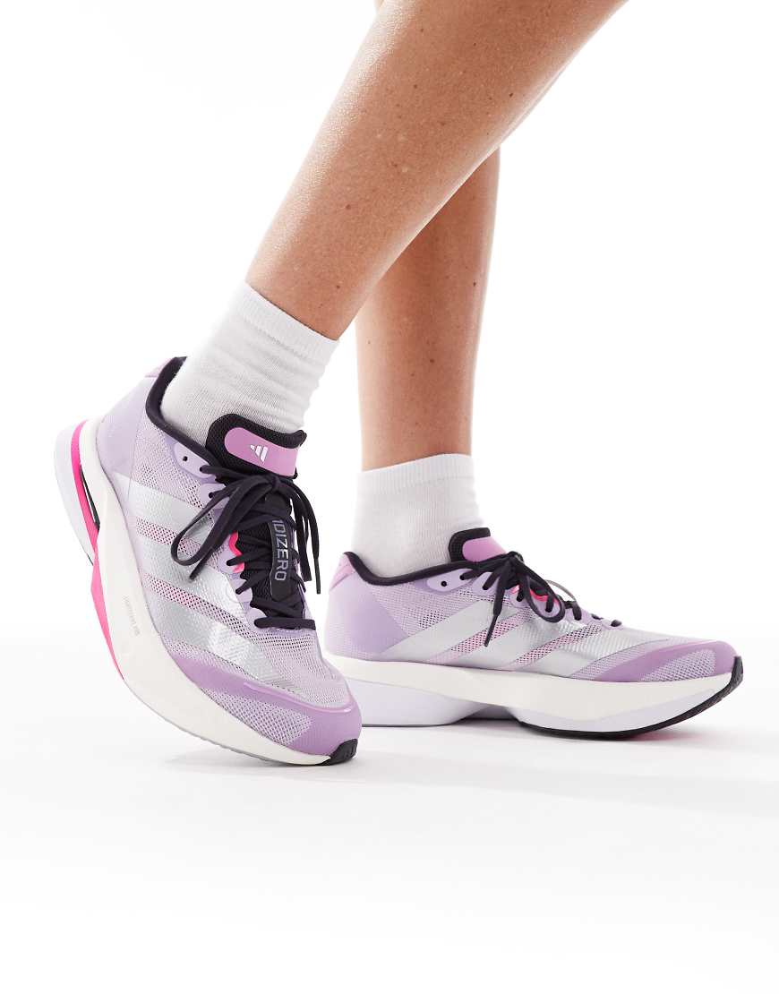 adidas Running - Adizero Boston 13 - Schuhe in Powder Plum und Silver Metallic-Lila von adidas performance