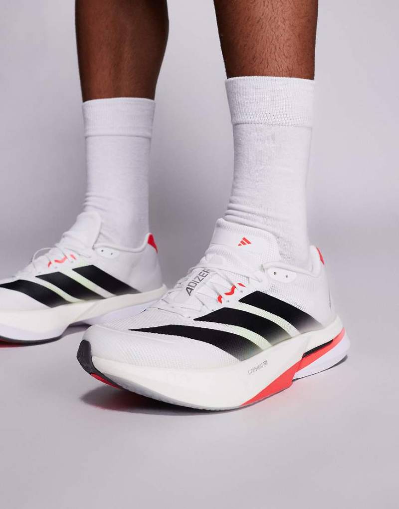 adidas Running - Adizero Boston 13 - Sneaker in Weiß, Schwarz und Rot von adidas performance