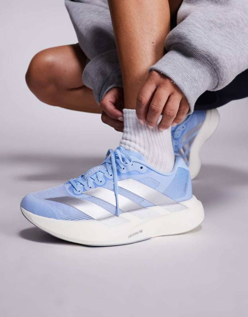 adidas Running - Adizero EVO SL - Sneaker in Blau und Silber von adidas performance