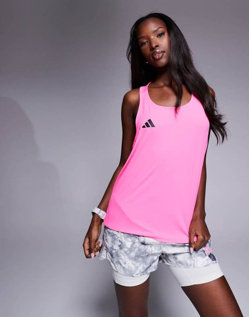 adidas Running - Adizero - Tanktop in Pink-Rosa von adidas performance