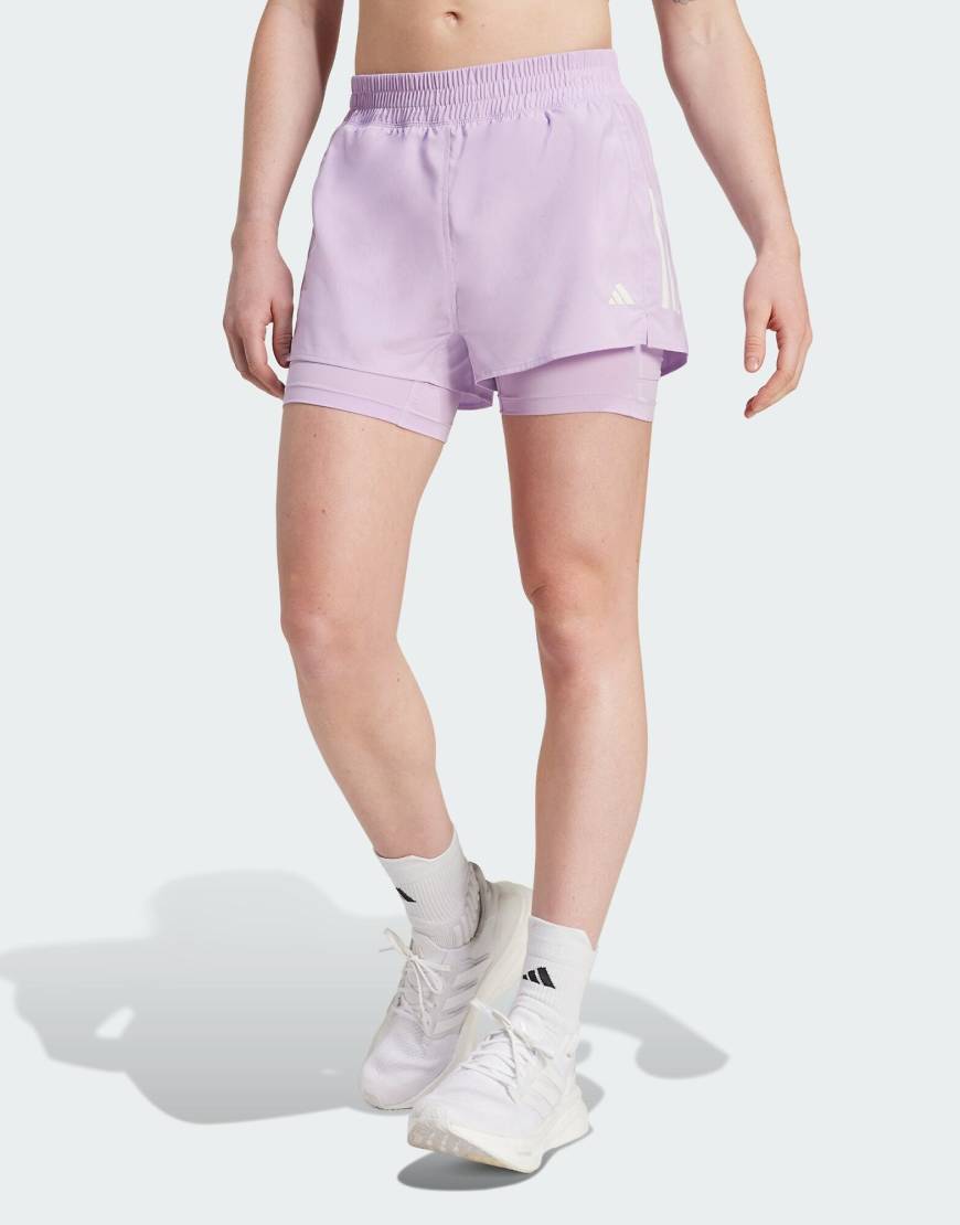 adidas Running - Own The Run Climacool - 2-in-1-Shorts in Powder Plum-Lila von adidas performance
