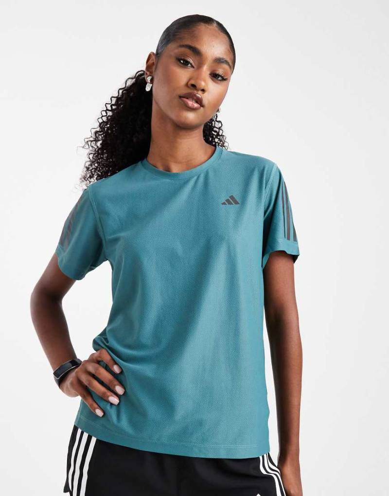 adidas Running - Own The Run - T-Shirt in Preloved Teal-Blau von adidas performance