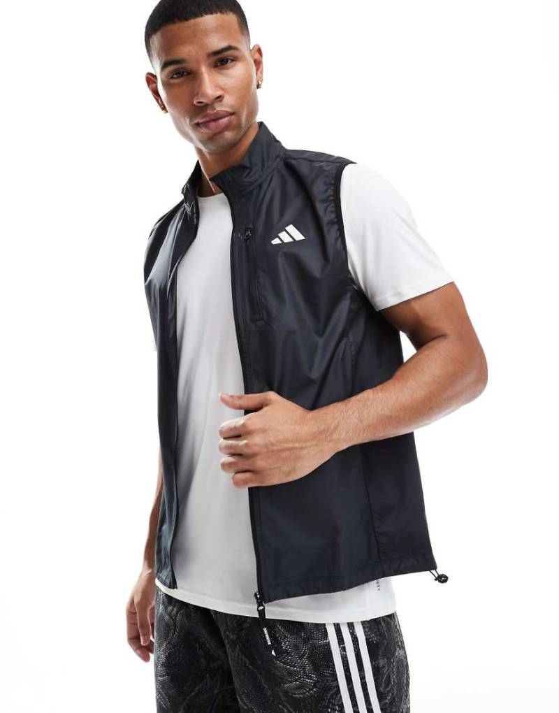 adidas Running - Own The Run - Weste in Schwarz mit Reißverschluss von adidas performance