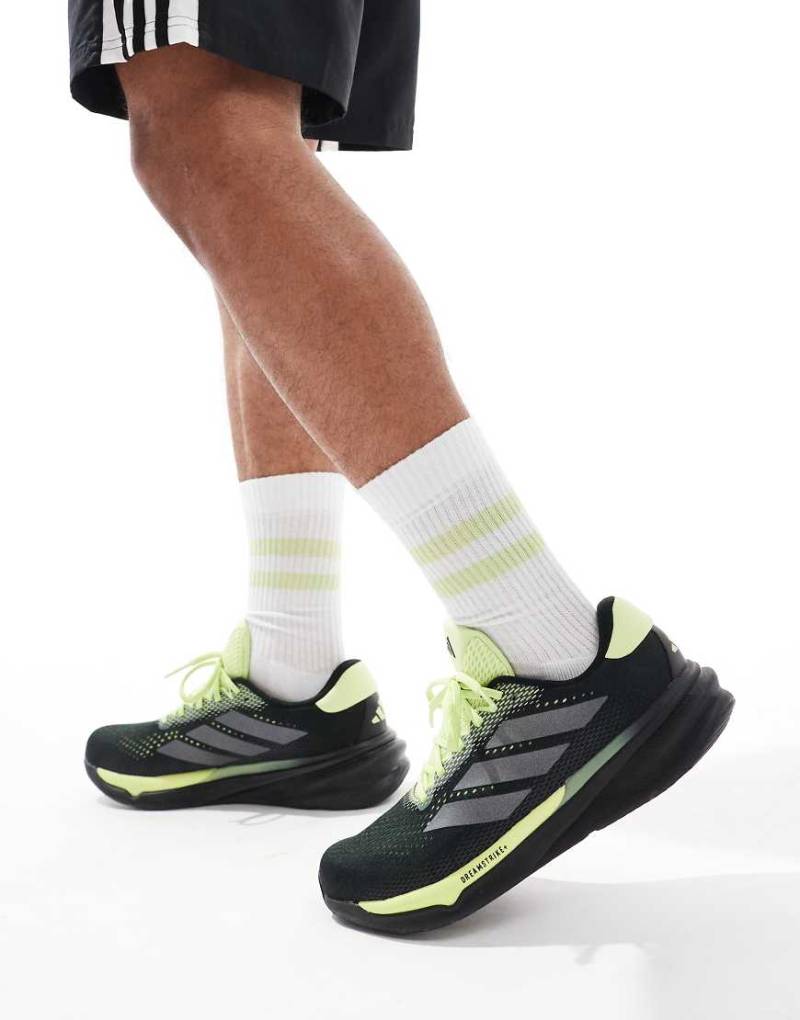 adidas Running - Supernova Stride 2 - Laufschuhe in Schwarz und Limette von adidas performance