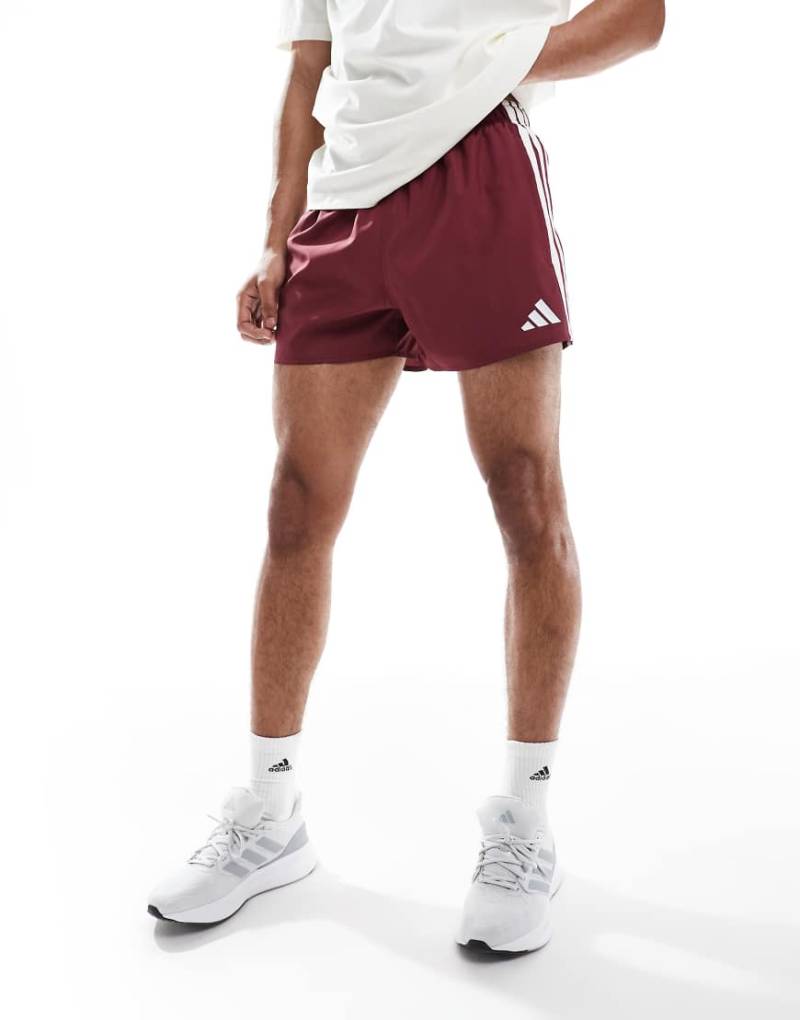 adidas - Swimming - Rote Badeshorts mit den 3 Streifen, 3 Zoll Schrittlänge von adidas performance