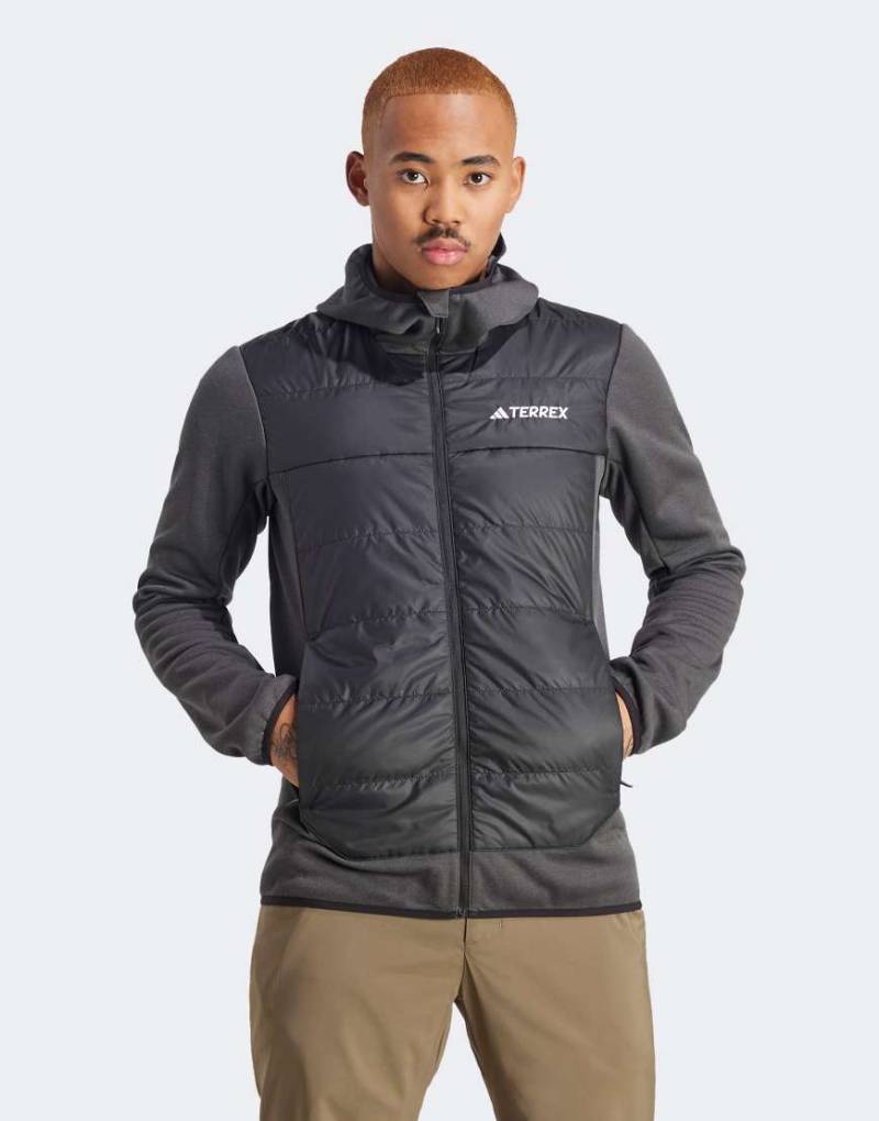 adidas - Terrex Multi - Isolierte Hybrid-Jacke in Schwarz mit Kapuze von adidas performance