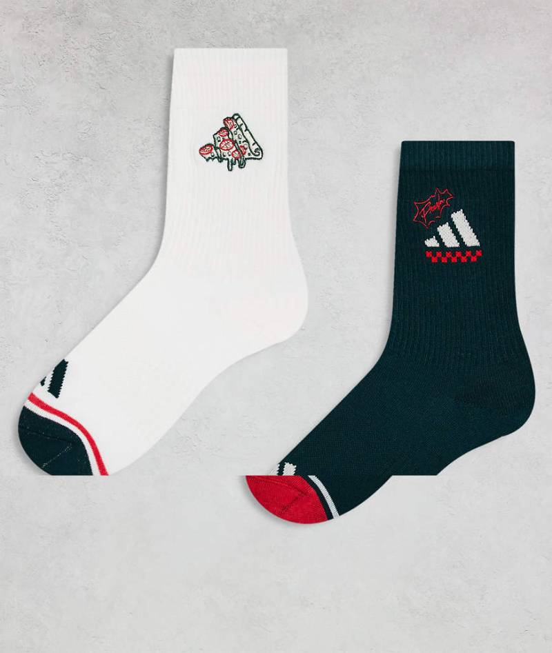 adidas Training - 2er-Pack Socken mit Pizza-Motiv-Schwarz von adidas performance