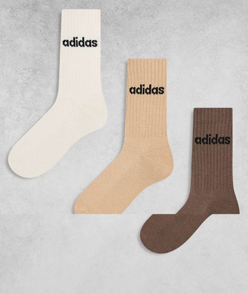 adidas Training - 3er-Pack Crew-Socken in neutralen Farben-Bunt von adidas performance