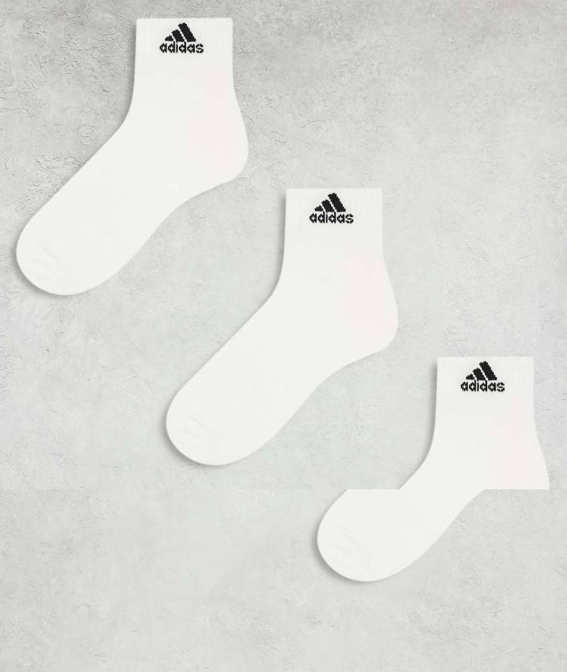 adidas - Training - 3er-Set Knöchelsocken in Weiß von adidas performance