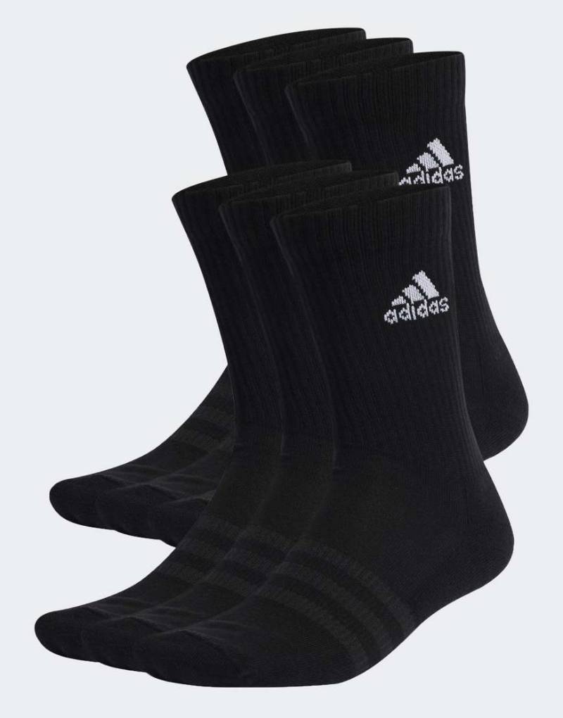 adidas Training - 6er-Pack gepolsterte Crew-Socken in Schwarz von adidas performance