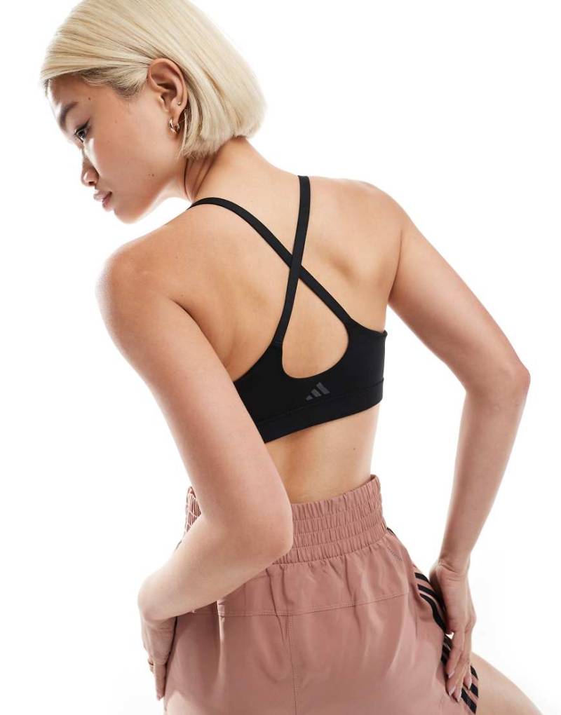 adidas Training - All Me - Sport-BH in Schwarz mit leichter Stützfunktion von adidas performance