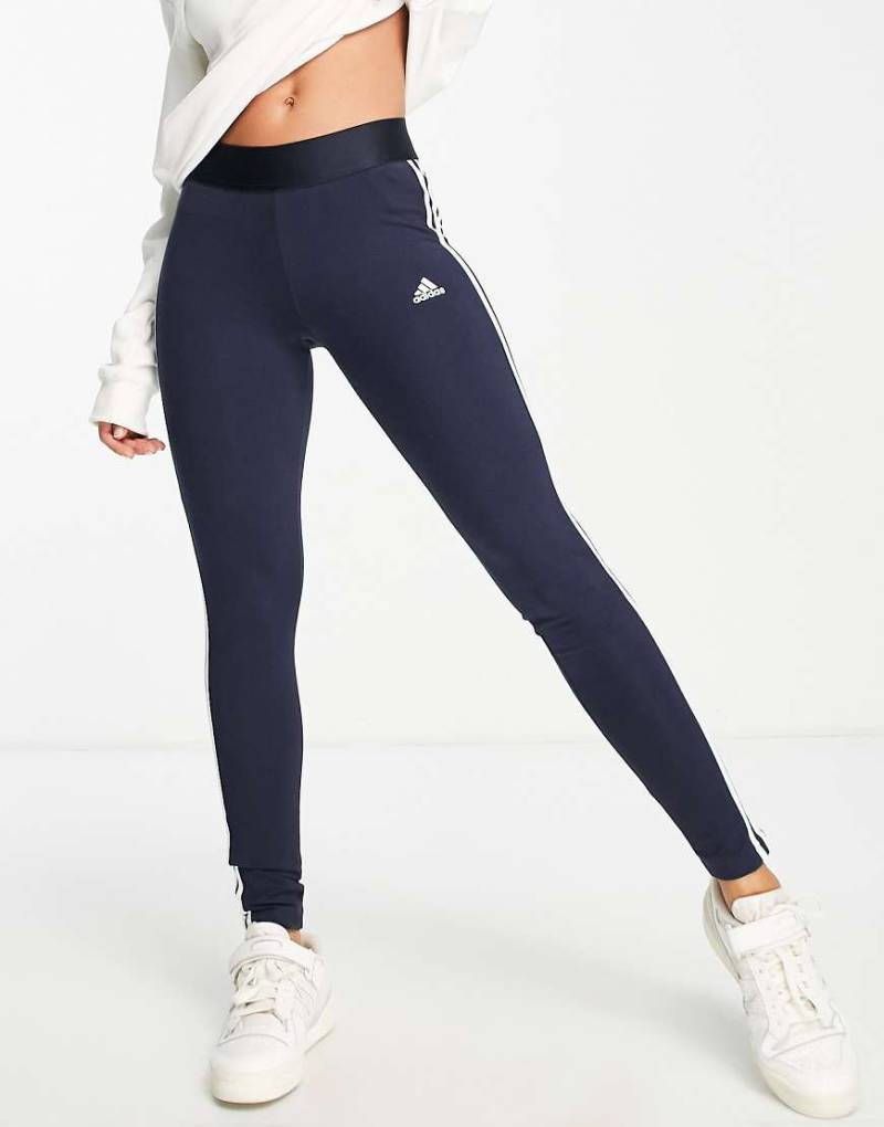adidas - Training Essential - Leggings in Marineblau mit den 3 Streifen von adidas performance