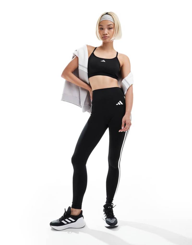 adidas Training Essentials - Leggings in voller Länge in Schwarz mit 3 Streifen von adidas performance