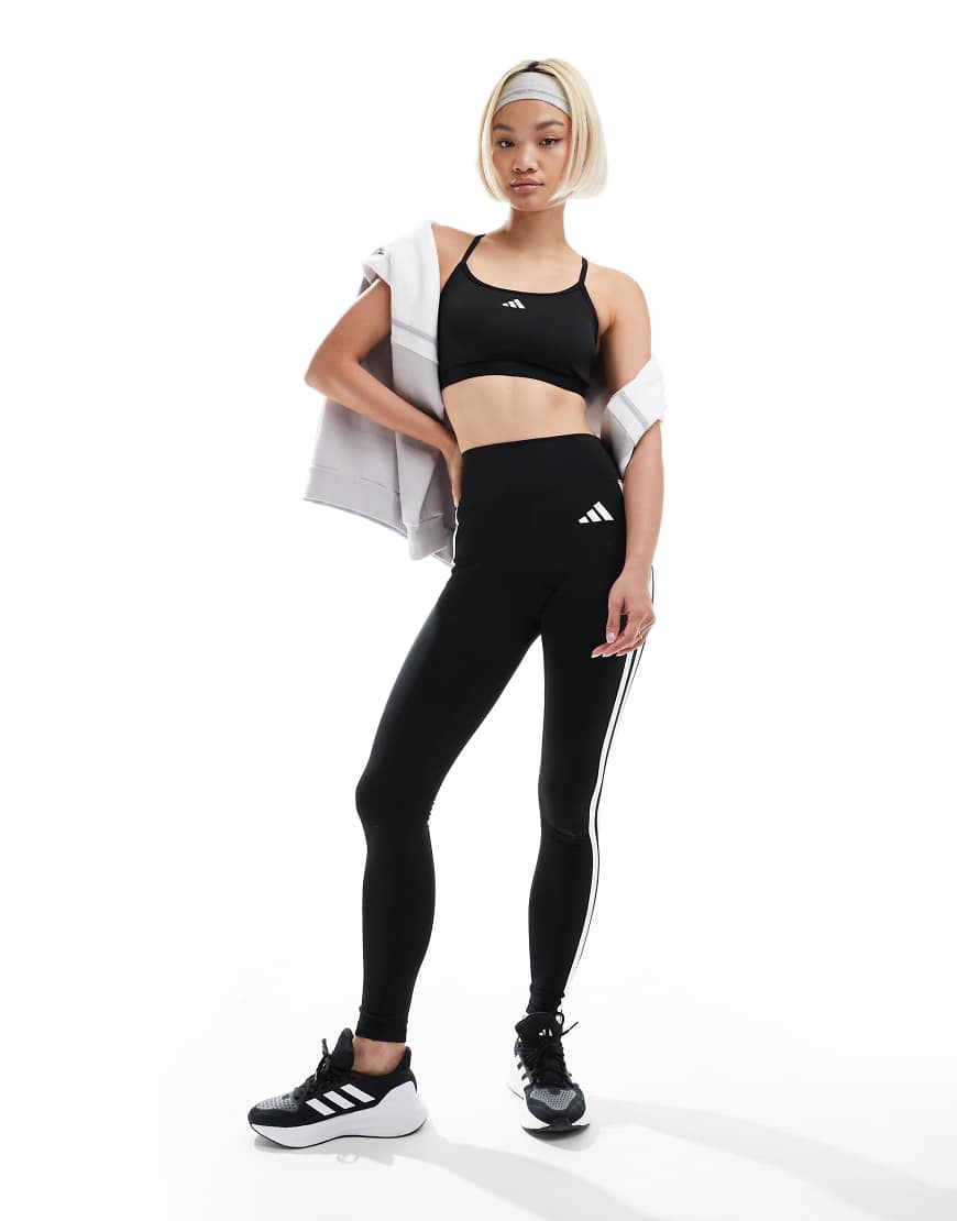 adidas Training Essentials - Leggings in voller Länge in Schwarz mit 3 Streifen von adidas performance