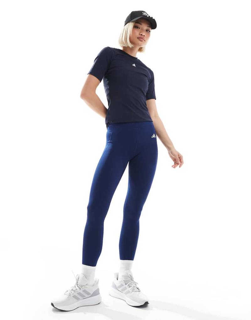 adidas Training - Essentials Optime - Leggings in regulärer Länge in Marineblau von adidas performance