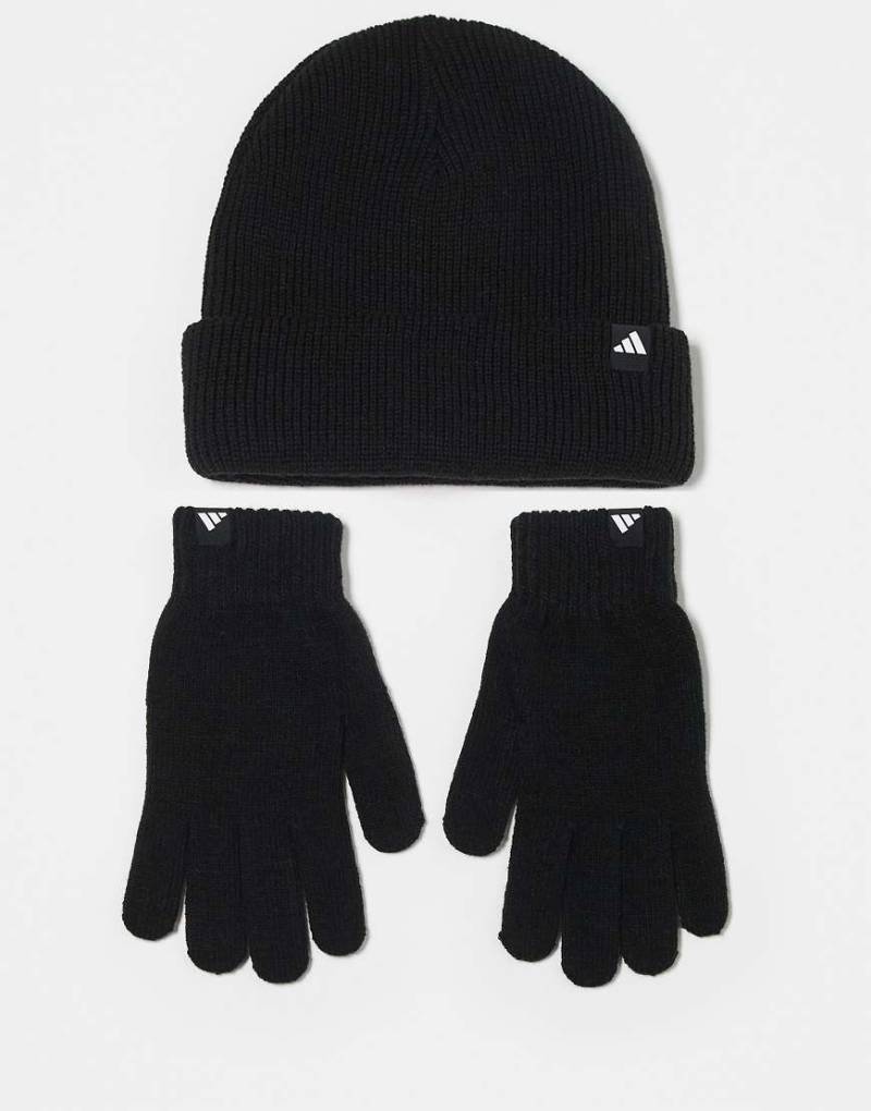 adidas Training - Geschenk-Set aus Handschuhen und Strickmütze in Schwarz von adidas performance