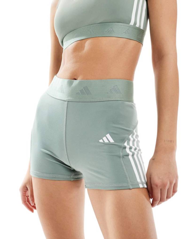 adidas Training - Hyperglam - Knappe Shorts in Silbergrün, 3 Zoll Schrittlänge-Grau von adidas performance