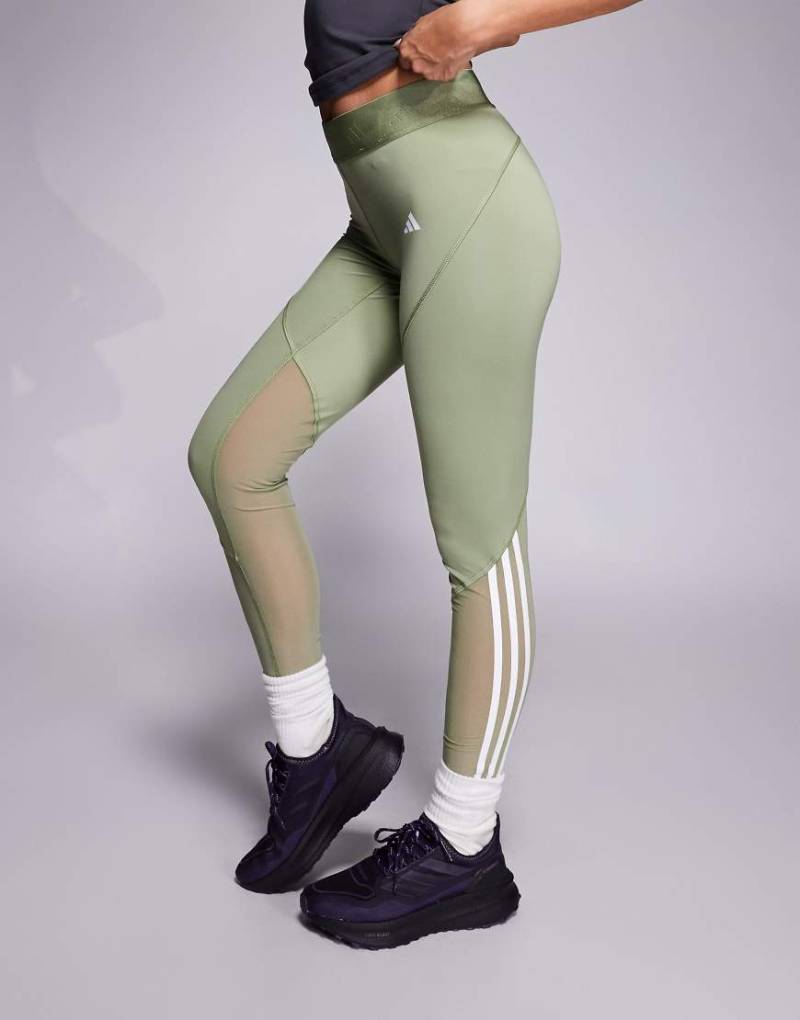 adidas Training - Hyperglam - Lange Leggings in Khaki-Grün von adidas performance