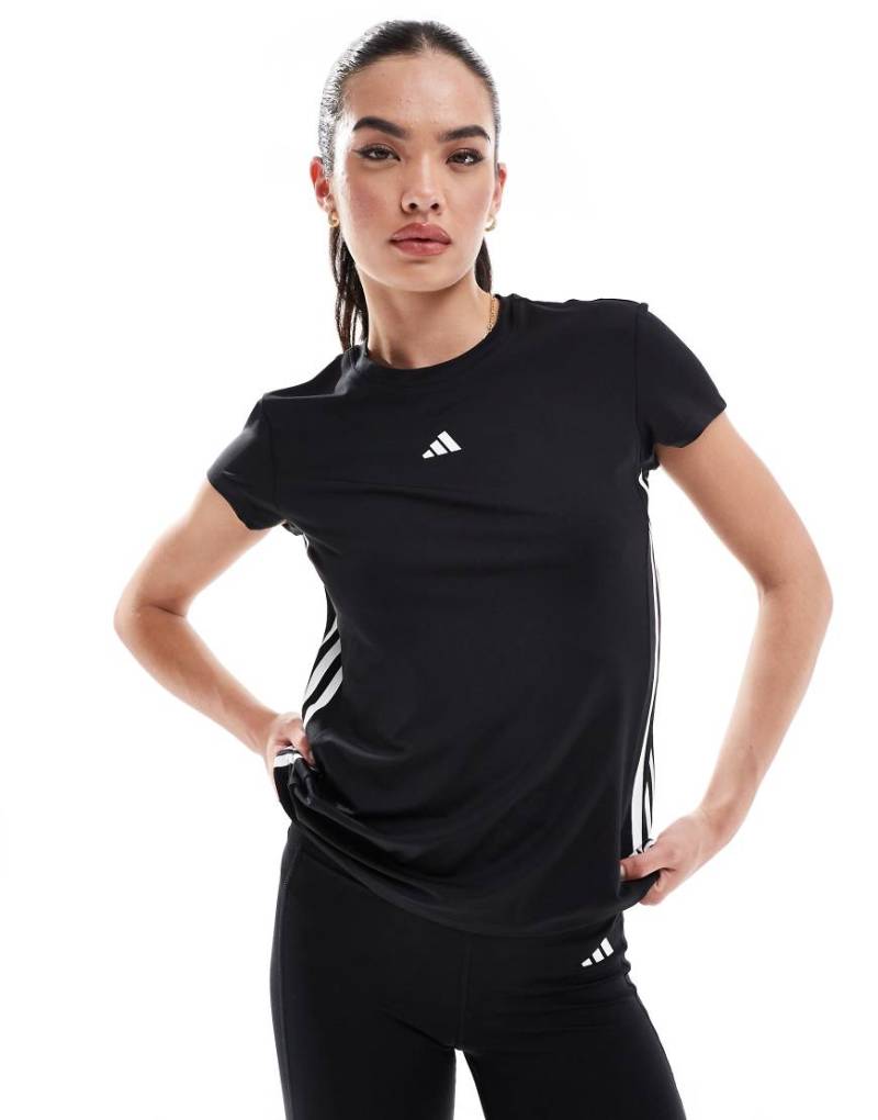 adidas Training - Hyperglam - T-Shirt in Schwarz mit den drei Streifen von adidas performance