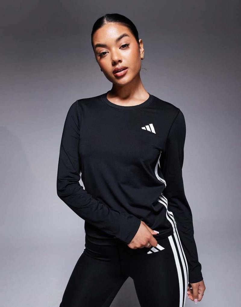 adidas Training - Langärmliges Oberteil in Schwarz mit den 3 Streifen von adidas performance