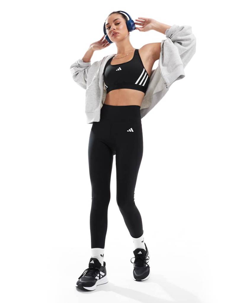 adidas Training - Optime Essentials Stay In Play - Lang geschnittene Leggings in Schwarz von adidas performance