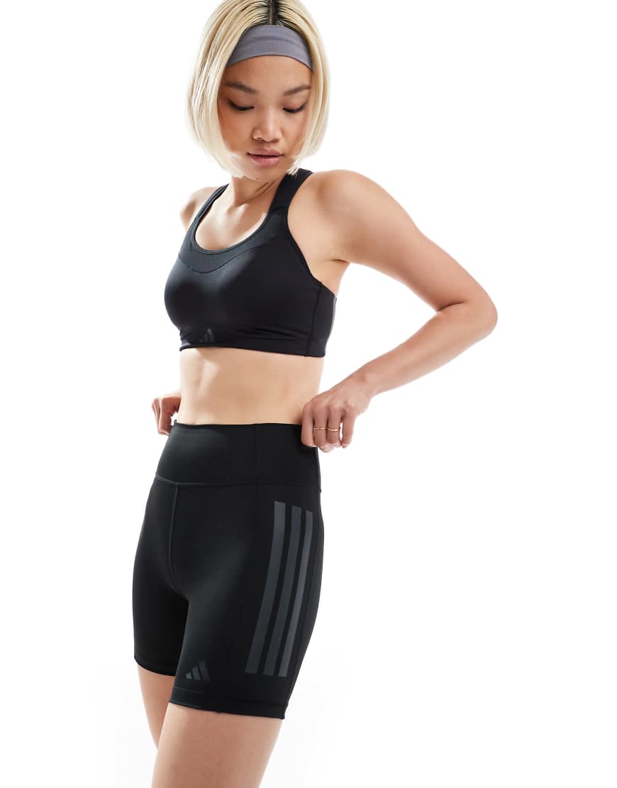 adidas Training - Optime - Leggings-Shorts in Schwarz mit 3 Streifen von adidas performance