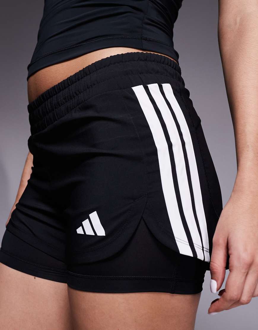 adidas Training - Pacer - 2-in-1-Shorts in Schwarz von adidas performance