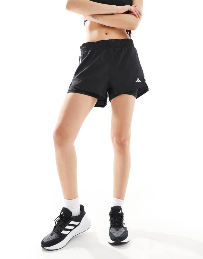 adidas Training - Pacer - 2-in-1-Shorts in Schwarz von adidas performance