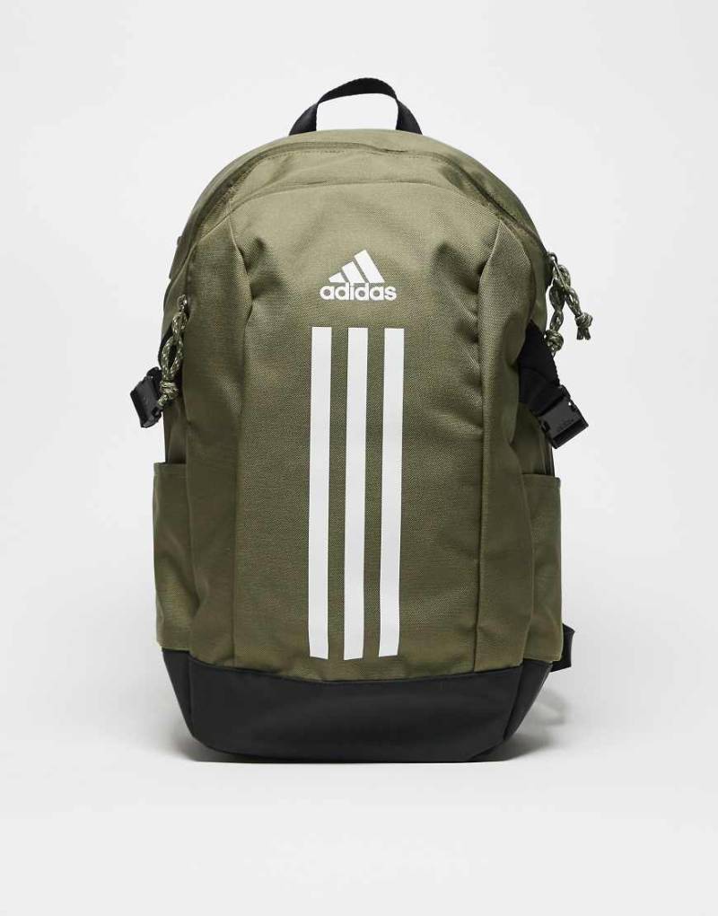 adidas Training - Power - Rucksack in Stein mit drei reflektierenden Streifen-Grün von adidas performance