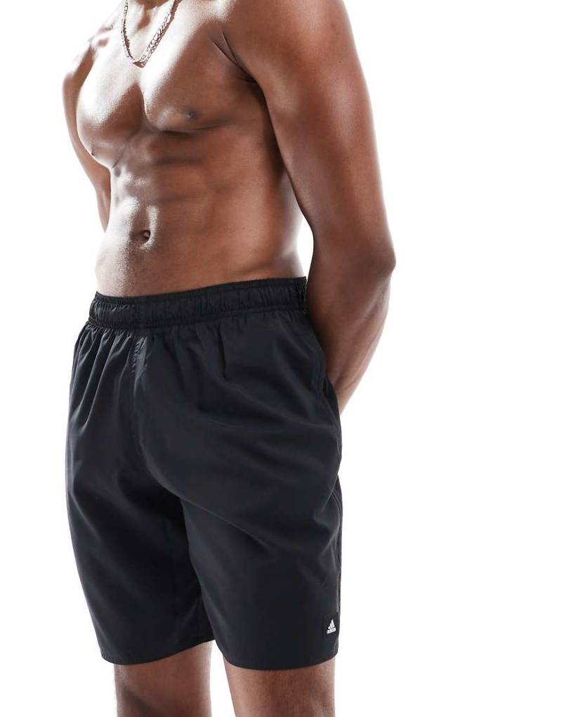 adidas Training - Solid CLX - Schwarze Badeshorts in klassischer Länge von adidas performance