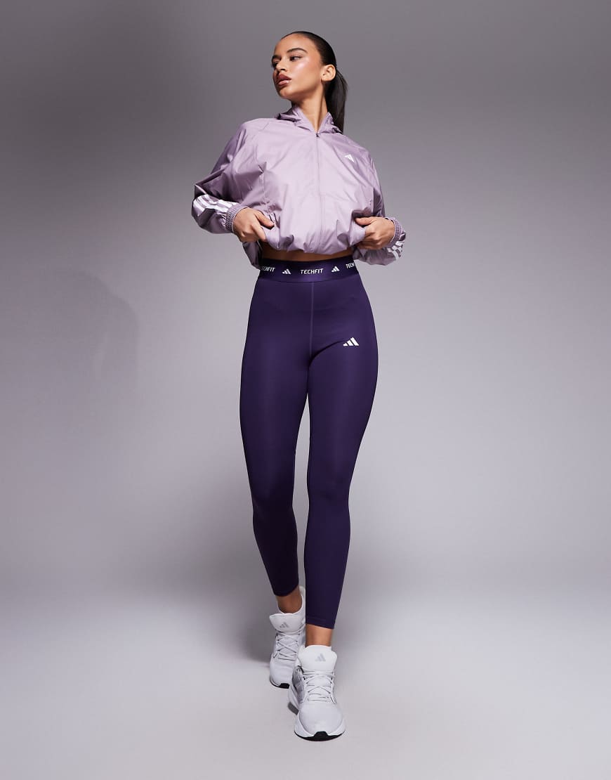 adidas Training - Tech Fit - 7/8-Leggings in Lila von adidas performance
