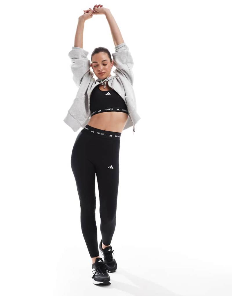 adidas Training - Techfit - Figurformende 7/8-Leggings in Schwarz von adidas performance