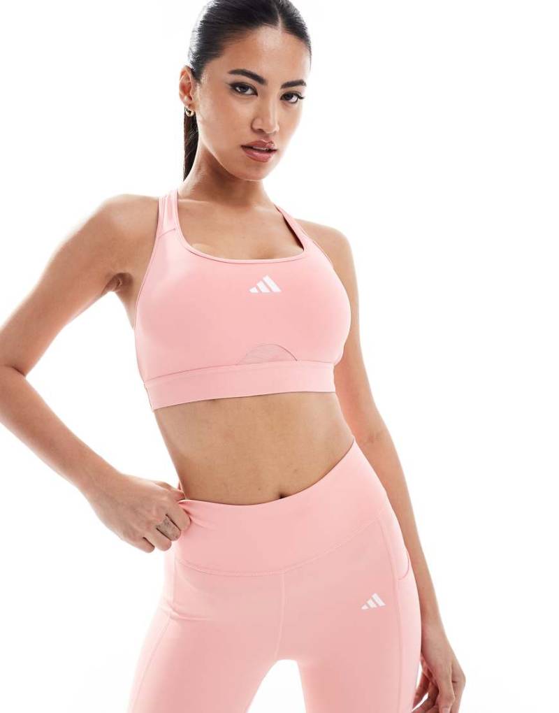 adidas Training - Techfit - Sport-BH in Rosa mit mittlerer Stützfunktion von adidas performance