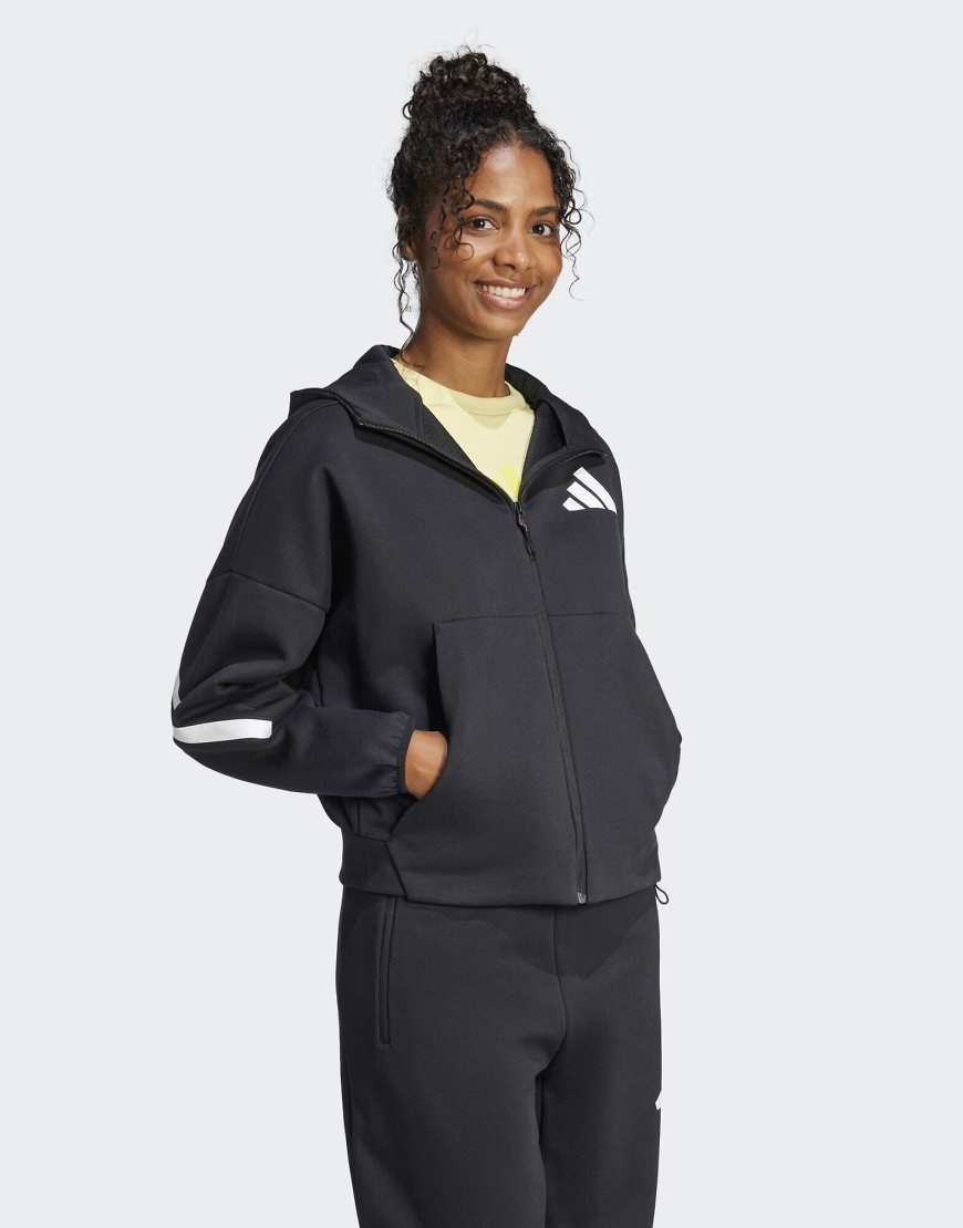 adidas performance - Adidas Z. N.E. - Kapuzenjacke in Schwarz / Weiß adidas performance - Adidas Z. N.E. - Kapuzenjacke in Schwarz / Weiß von adidas performance