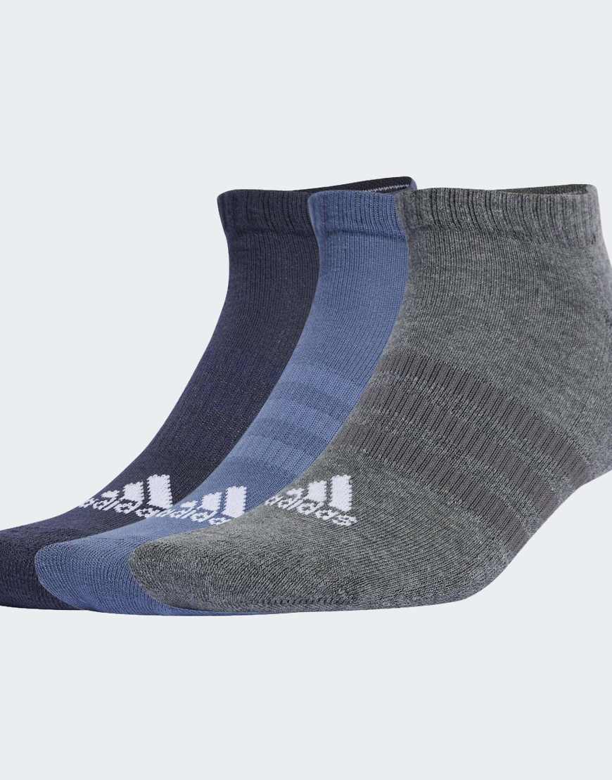 adidas performance - Cushioned - 3 Paar niedrig geschnittene Socken in Legend Ink / Preloved Ink / Dunkelgrau-Schwarz von adidas performance