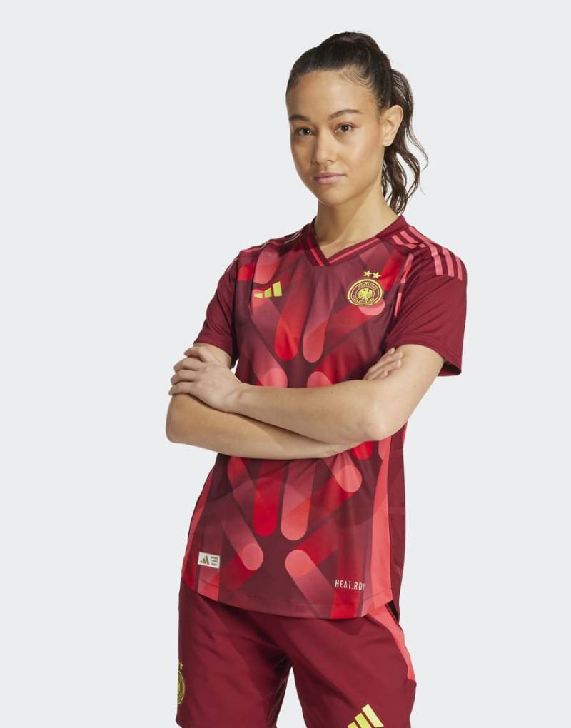 adidas performance - Deutschland 25 (Damenmannschaft) - Authentisches Auswärts-Trikot in Team Coll Burgundy 2-Rot von adidas performance