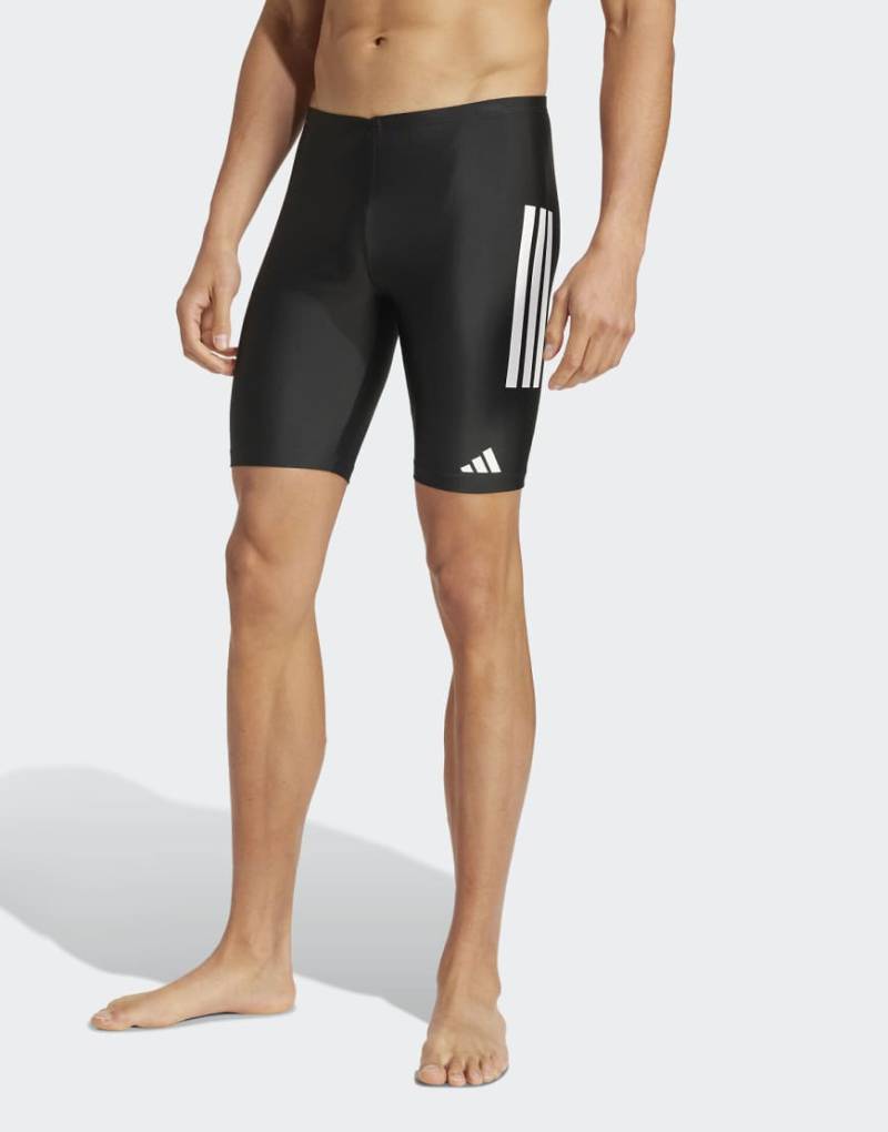 adidas performance - Enge Badeshorts in Schwarz und Weiß mit den 3 Streifen, 8 Zoll Schrittlänge von adidas performance