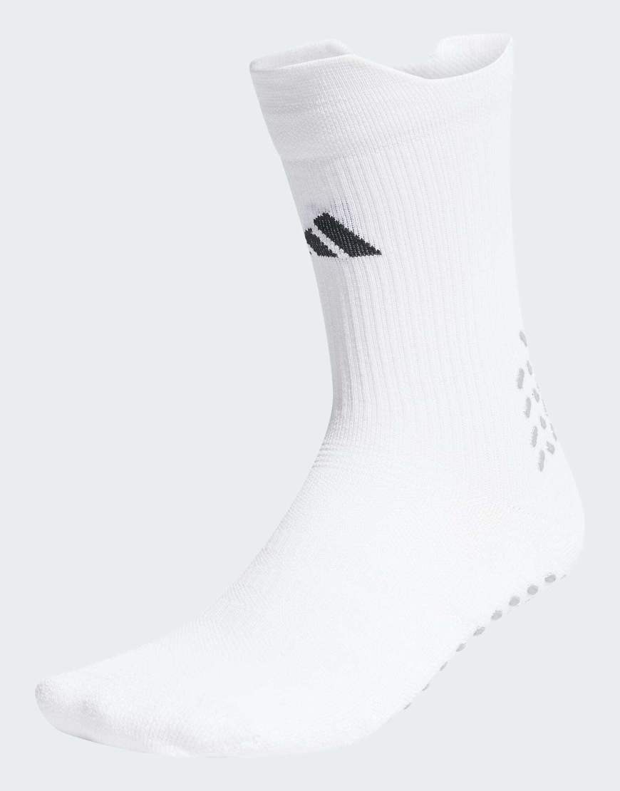 adidas performance - Gepolsterte Performance-Crew-Fußballsocken in Weiß/Schwarz mit Grip-Print und Logo von adidas performance