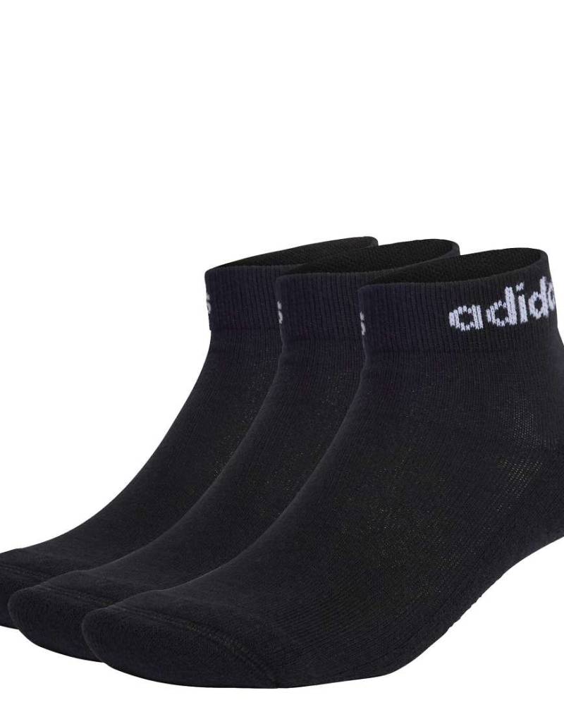 adidas performance - Linear - 3 Paar gepolsterte Knöchelsocken in Schwarz / Weiß von adidas performance