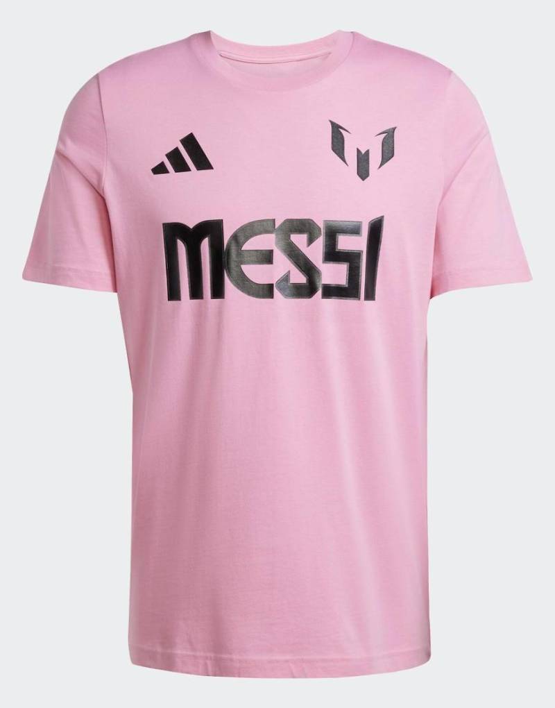 adidas performance - Messi - T-Shirt in Easy Pink mit Namens- und Nummern-Grafik-Rosa von adidas performance