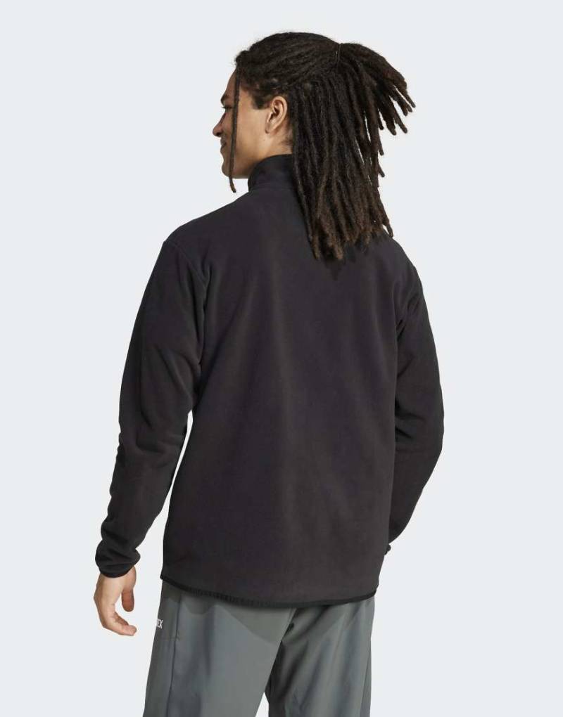 adidas performance - Multi Essentials - Fleece-Jacke in Schwarz mit kurzem Reißverschluss von adidas performance