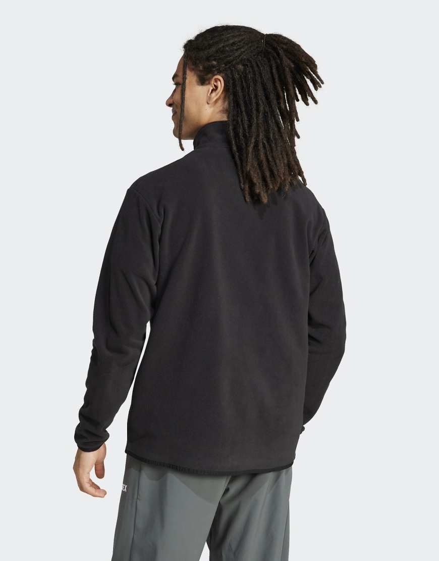 adidas performance - Multi Essentials - Fleece-Jacke in Schwarz mit kurzem Reißverschluss von adidas performance