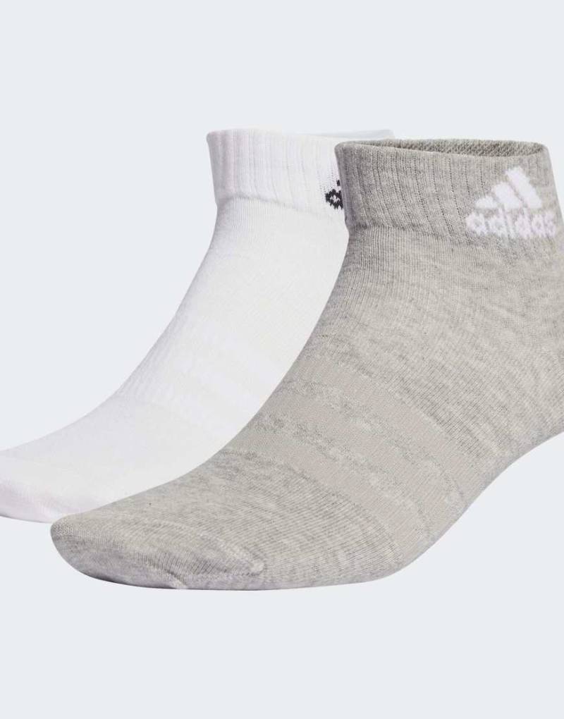 adidas performance - Sportswear - 6 Paar dünne, leichte Knöchelsocken in meliertem Mittelgrau / Weiß / adidas performance - Sportswear - 6 Paar dünne, leichte Knöchelsocken in meliertem Mittelgrau / Weiß / von adidas performance
