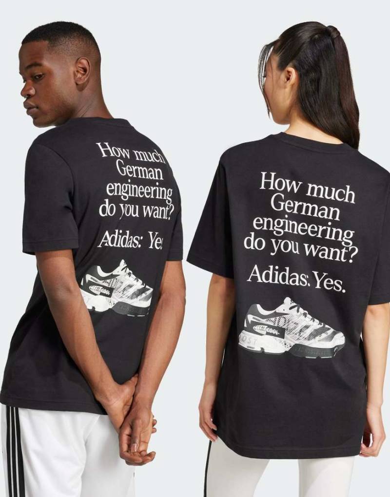 adidas performance - T-Shirt in Schwarz mit „German engineering"-Print von adidas performance