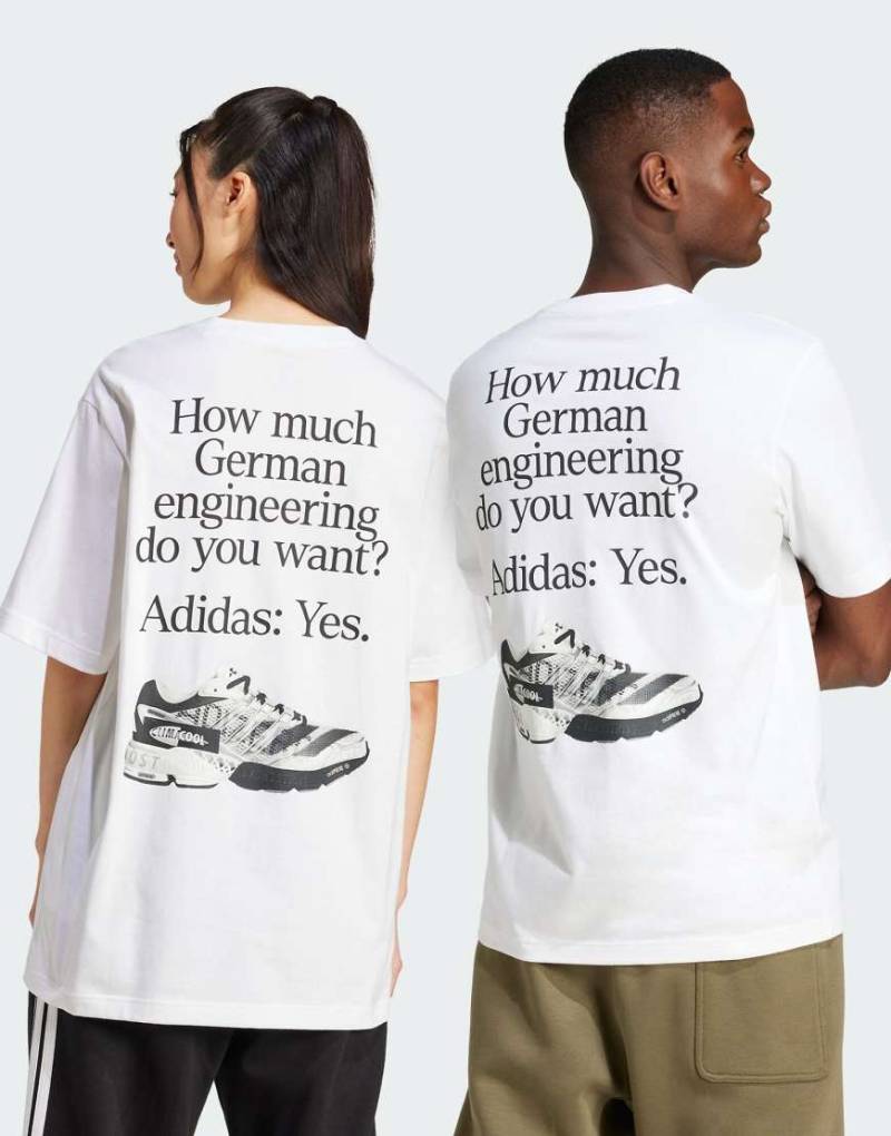 adidas performance - T-Shirt in Weiß mit „German engineering"-Print von adidas performance
