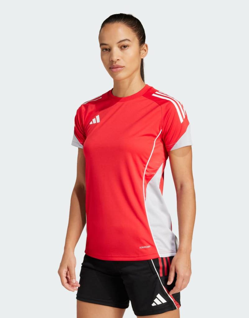 adidas performance - Tiro 25 Competition - Sport-Trikot in reinem Rubinrot/Team Grey Four von adidas performance