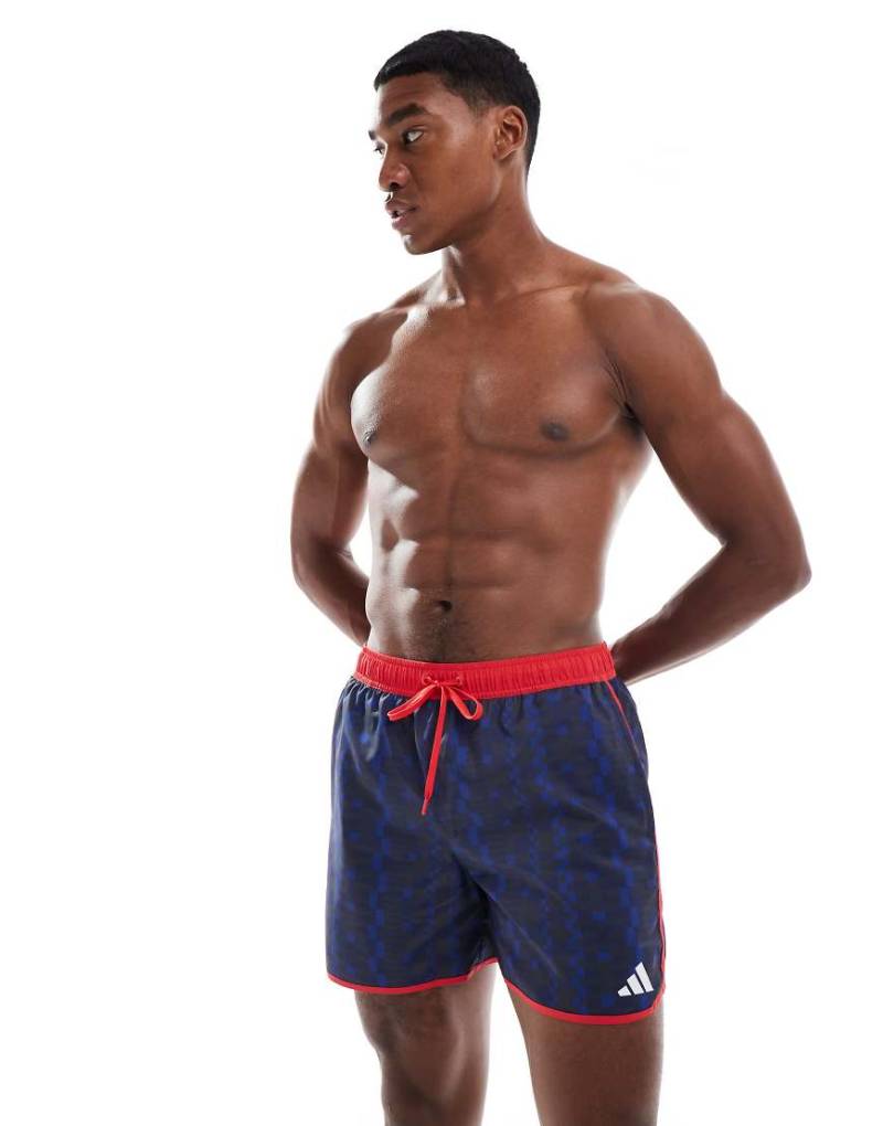 adidas Originals - Tom Daley - Badeshorts in Semi Lucid Blue / Pure Ruby-Blau von adidas performance