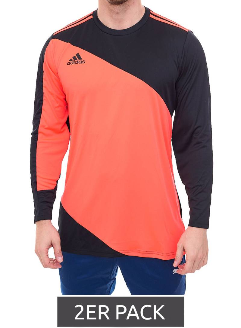 2er Pack adidas Torwarttrikot Squadra GK 21 im Sparpack Herren Langarm Fußball -Trikot mit Aeroready GK9805 Schwarz/Orange von adidas