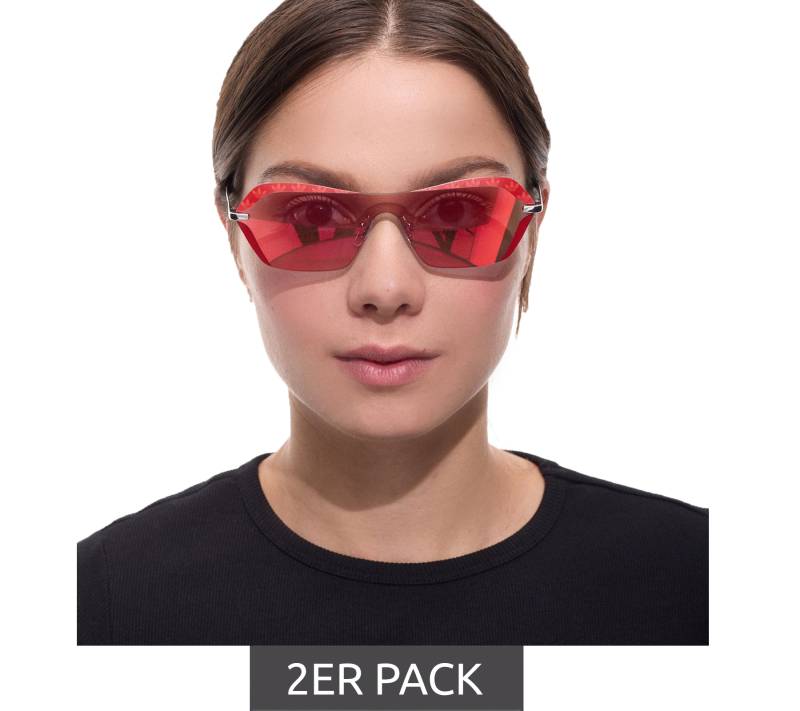 2er Sparpack adidas Sonnen-Brille Damen mit roten Gläsern und roten Bügeln UVA & UVB Schutz Freizeit-Brille OR0015 0068U Rot 2er Sparpack adidas Sonnen-Brille Damen mit roten Gläsern und roten Bügeln UVA & UVB Schutz Freizeit-Brille OR0015 0068U Rot von adidas